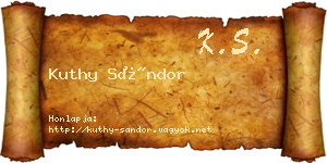 Kuthy Sándor névjegykártya