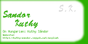 sandor kuthy business card
